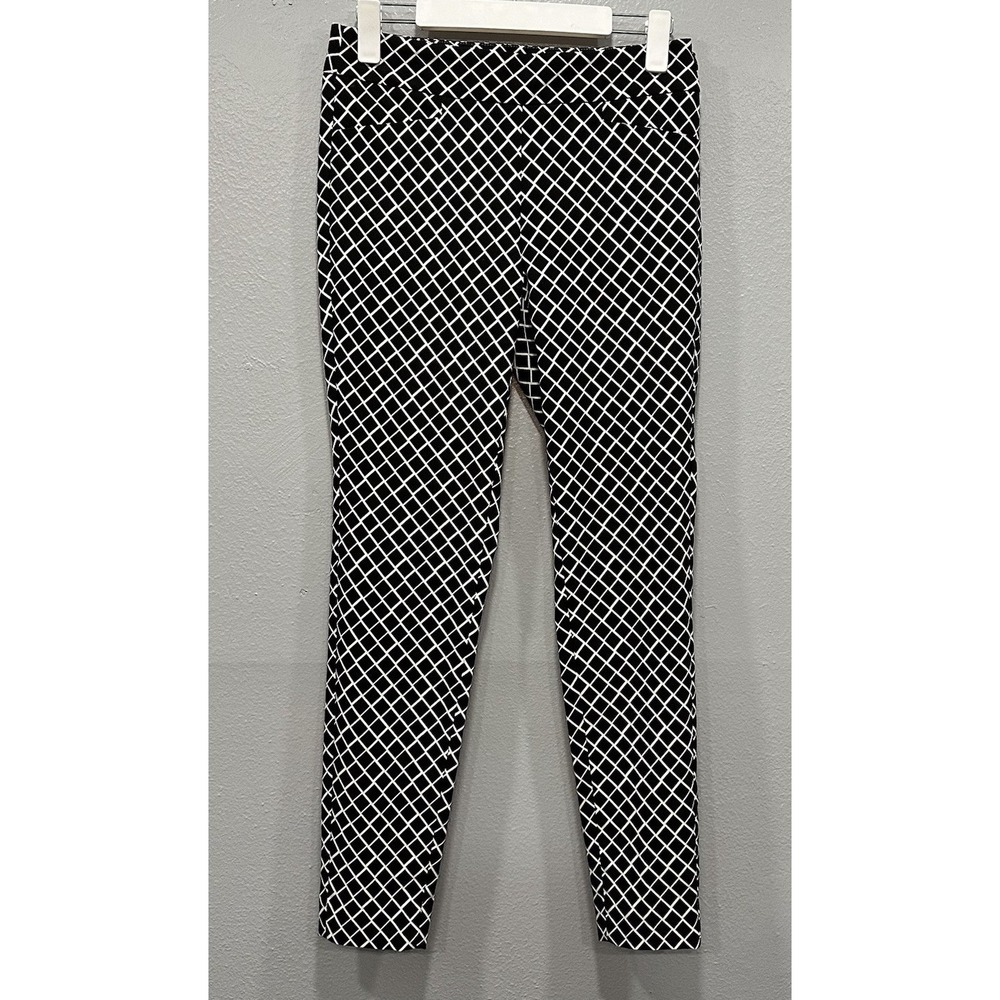 The Limited Stretch Ankle Pants Women's Size 2 Black White Geometric Print Zip